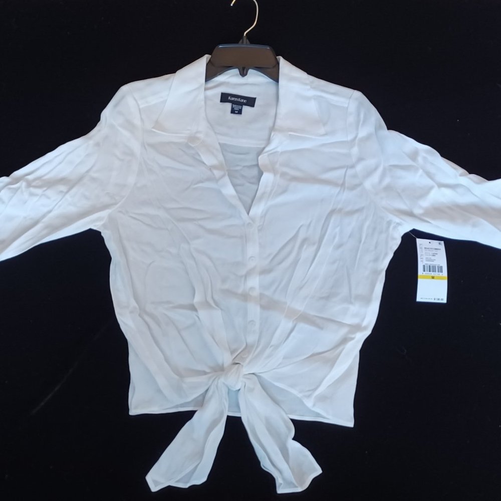 Karen Kane Beachcomber Tie Font Top